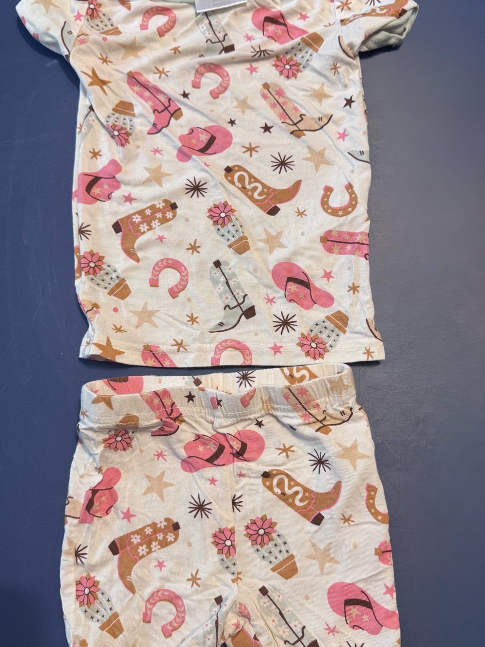 Kids' Pink Cowgirl Boots & Hat Pajama Set - Unbranded
